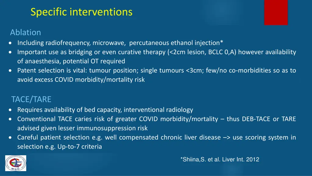 specific interventions