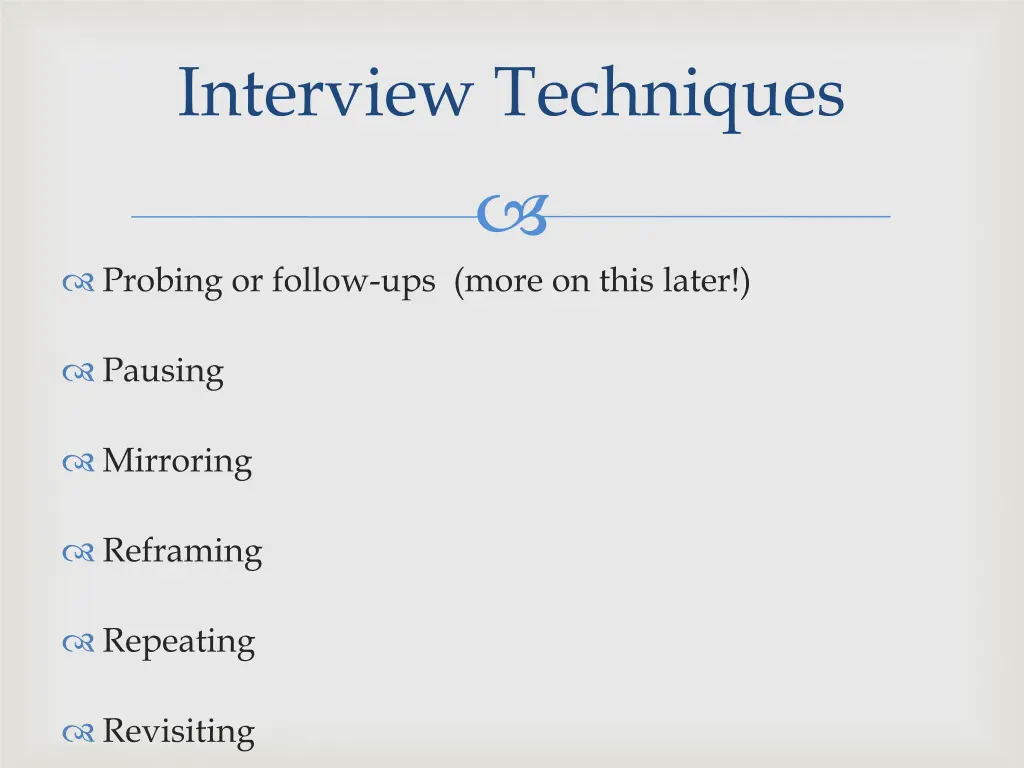 interview techniques