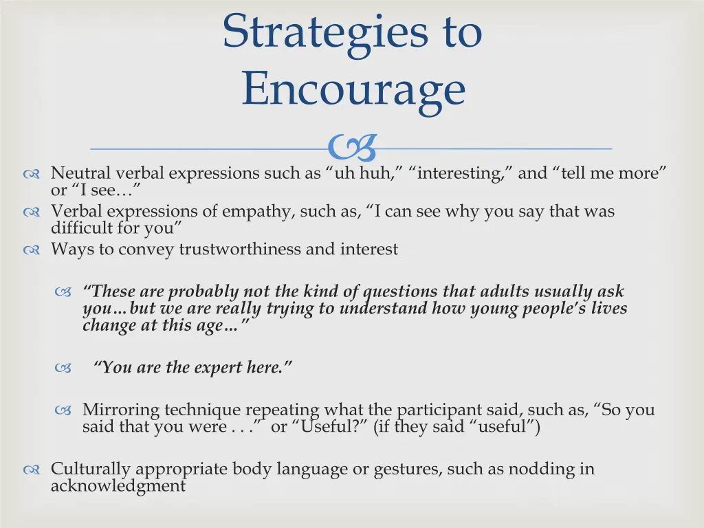 strategies to encourage