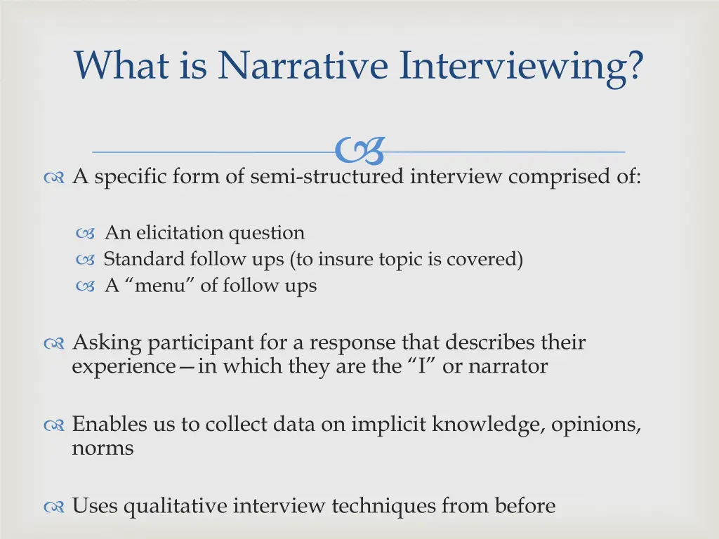 what is narrative interviewing