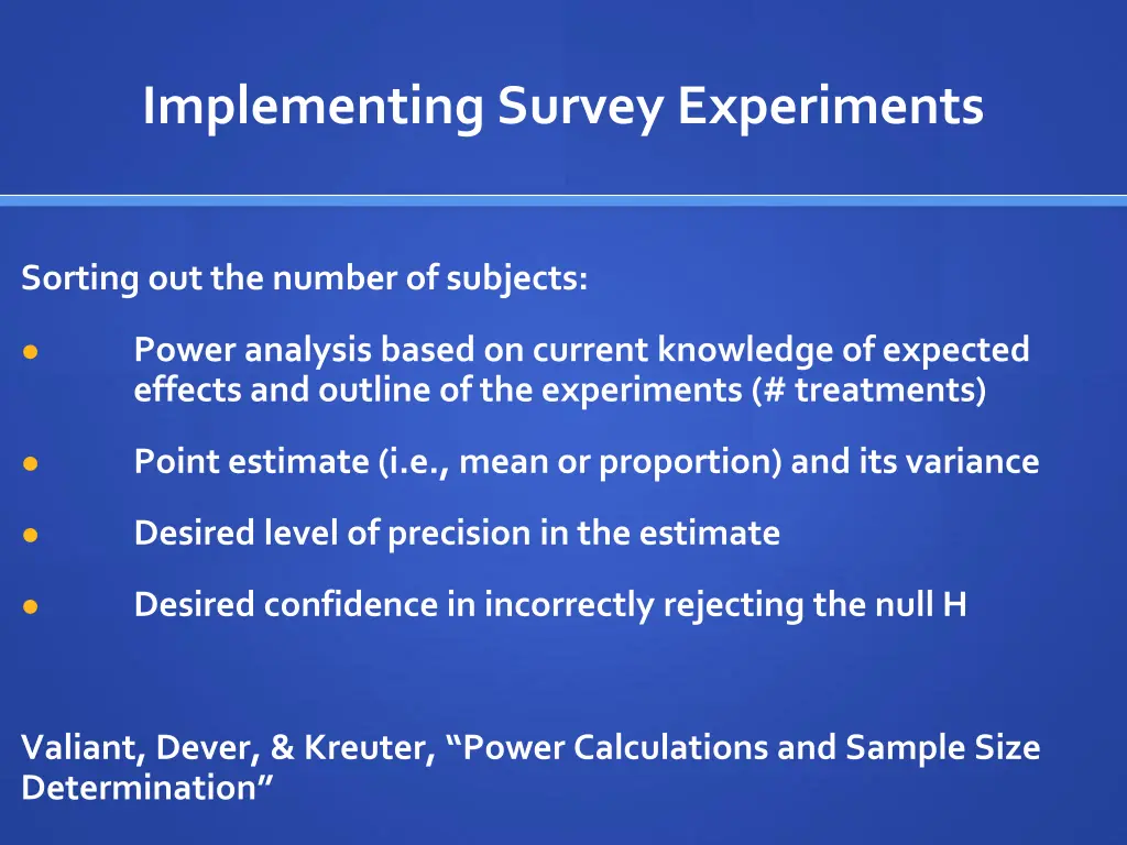 implementing survey experiments 1