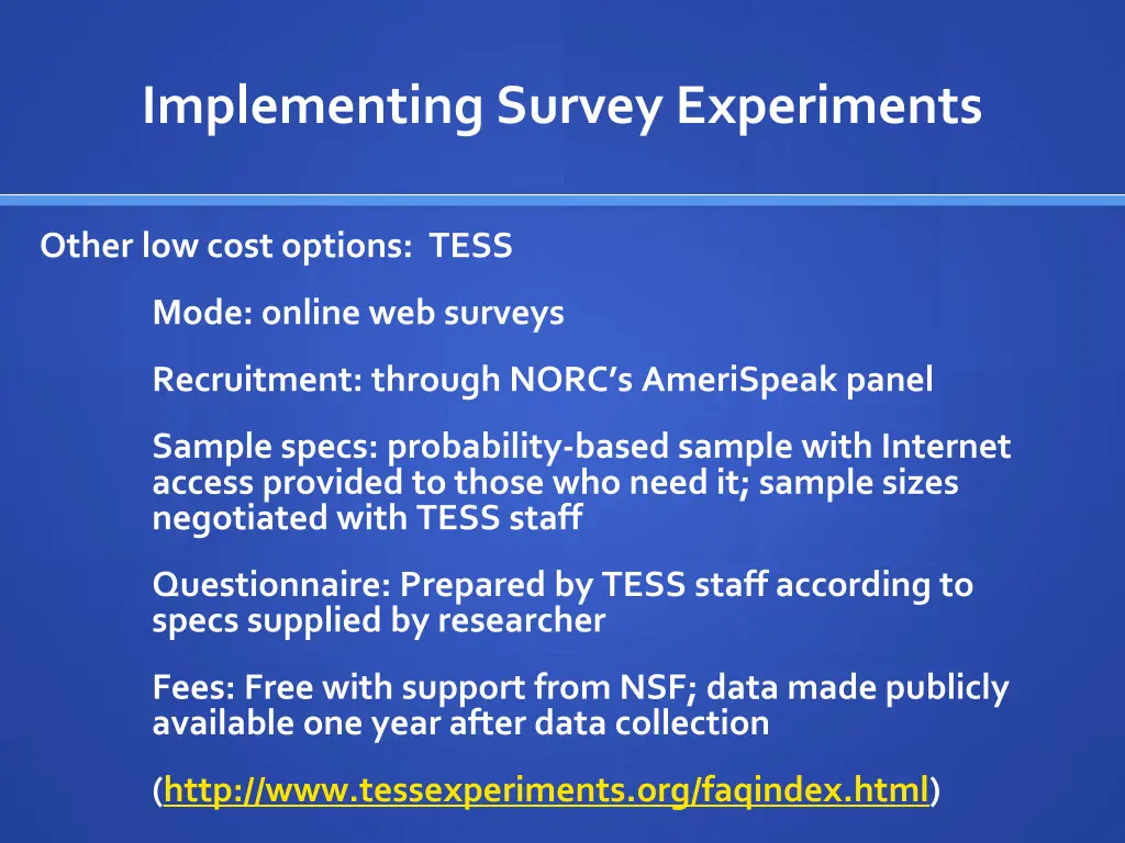implementing survey experiments 7