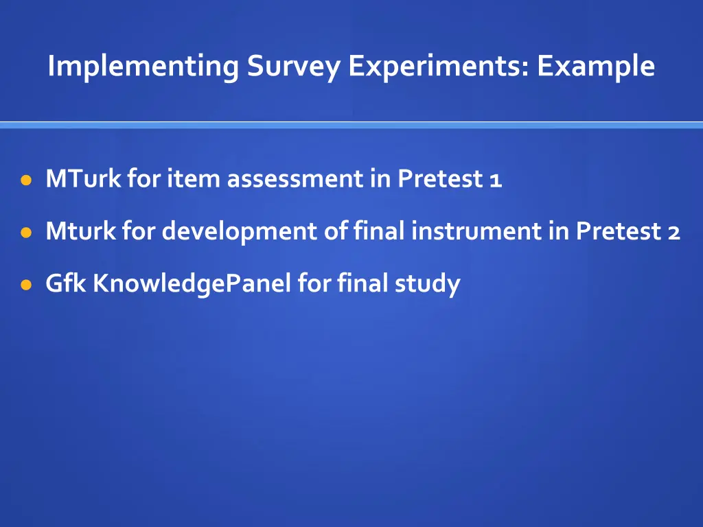 implementing survey experiments example