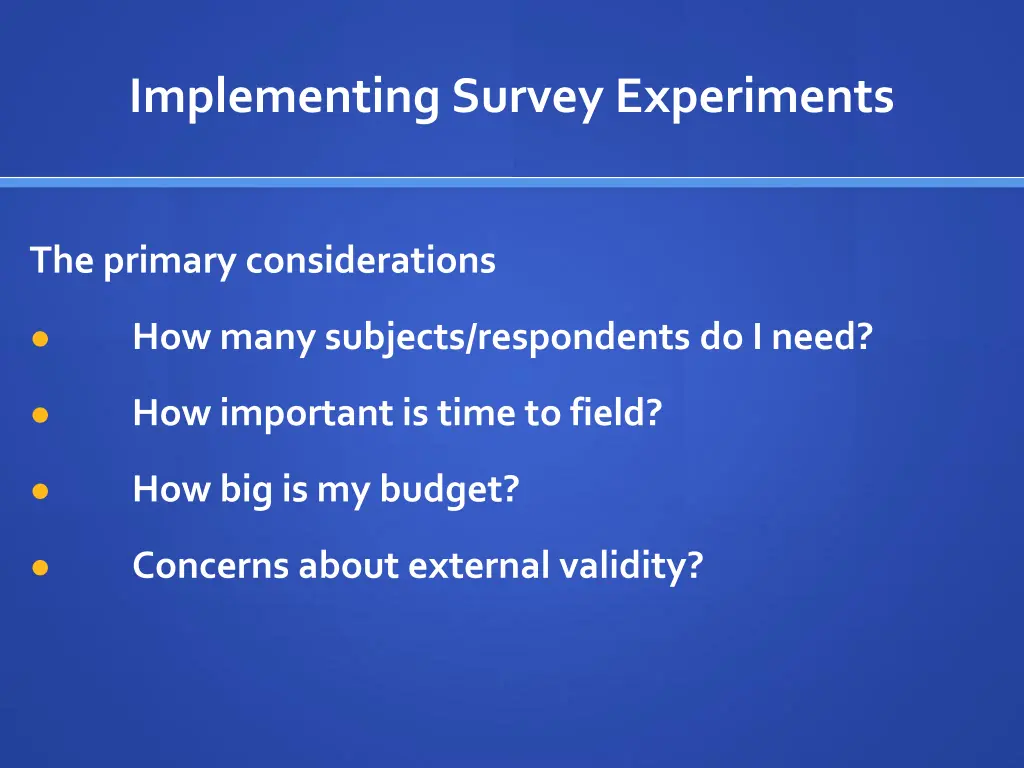 implementing survey experiments