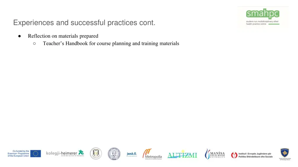 experiences and successful practices cont 1