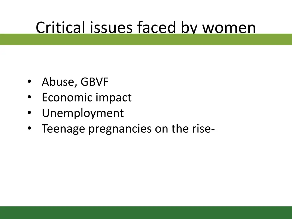 critical issues faced by women