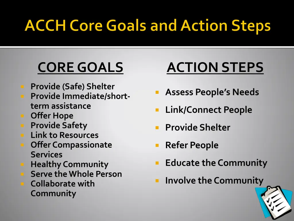 core goals