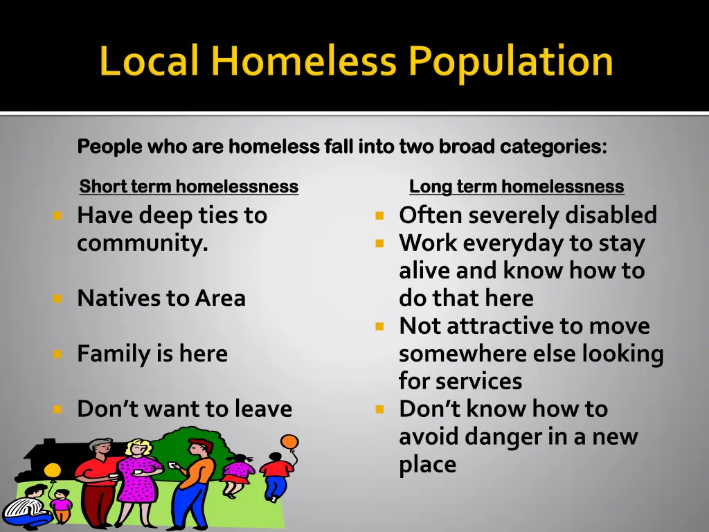 people who are homeless fall into two broad