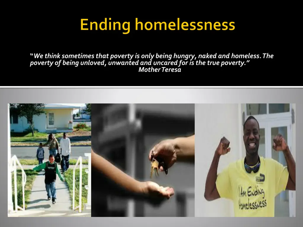 we think sometimes that poverty is only being