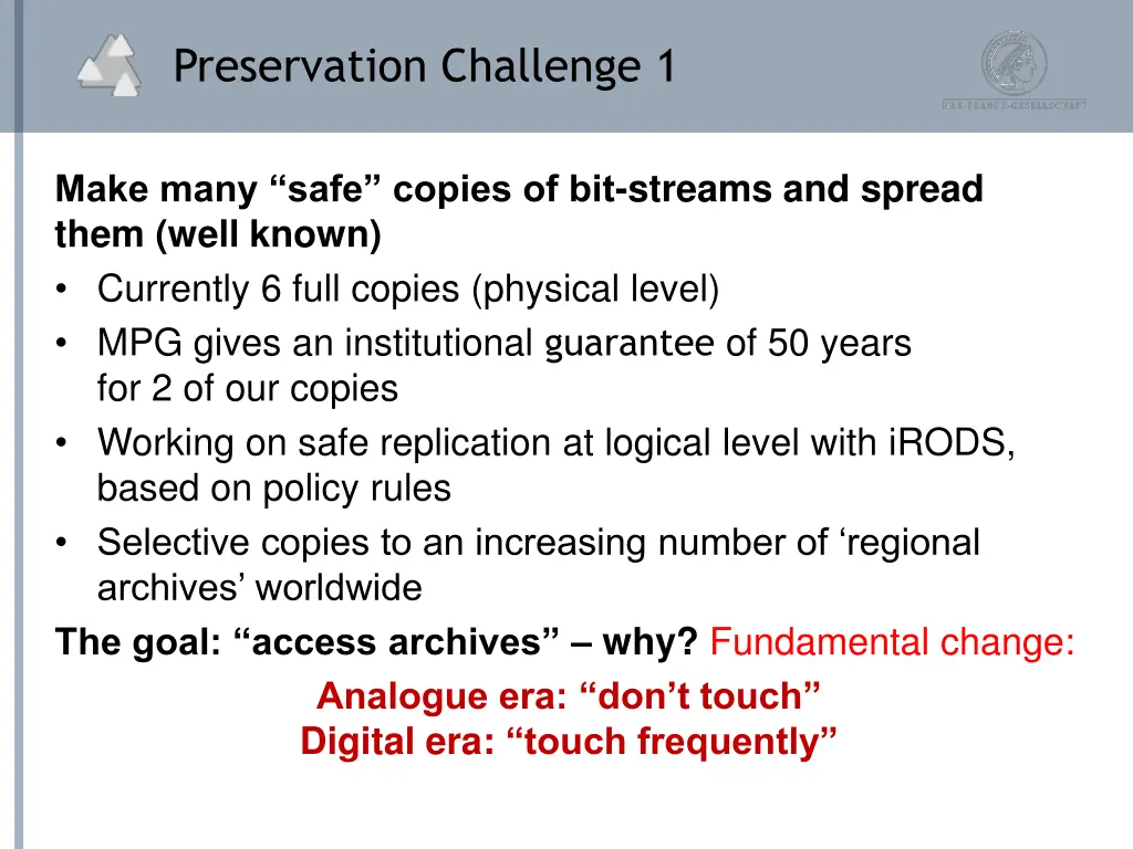 preservation challenge 1