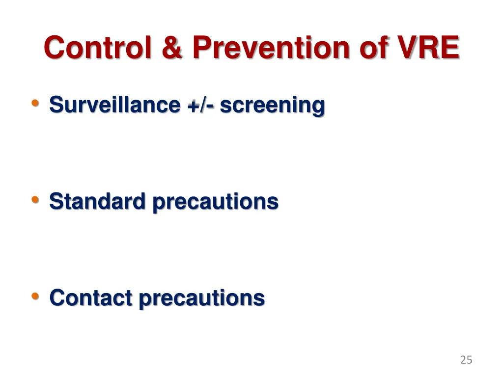 control prevention of vre