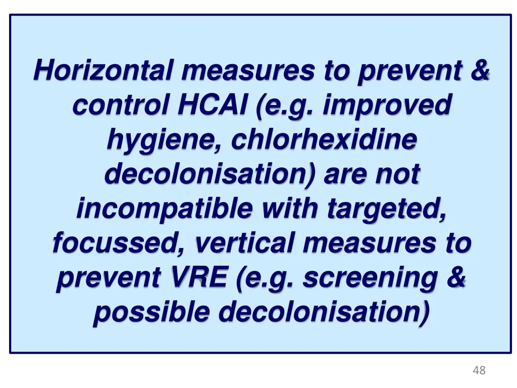 horizontal measures to prevent control hcai