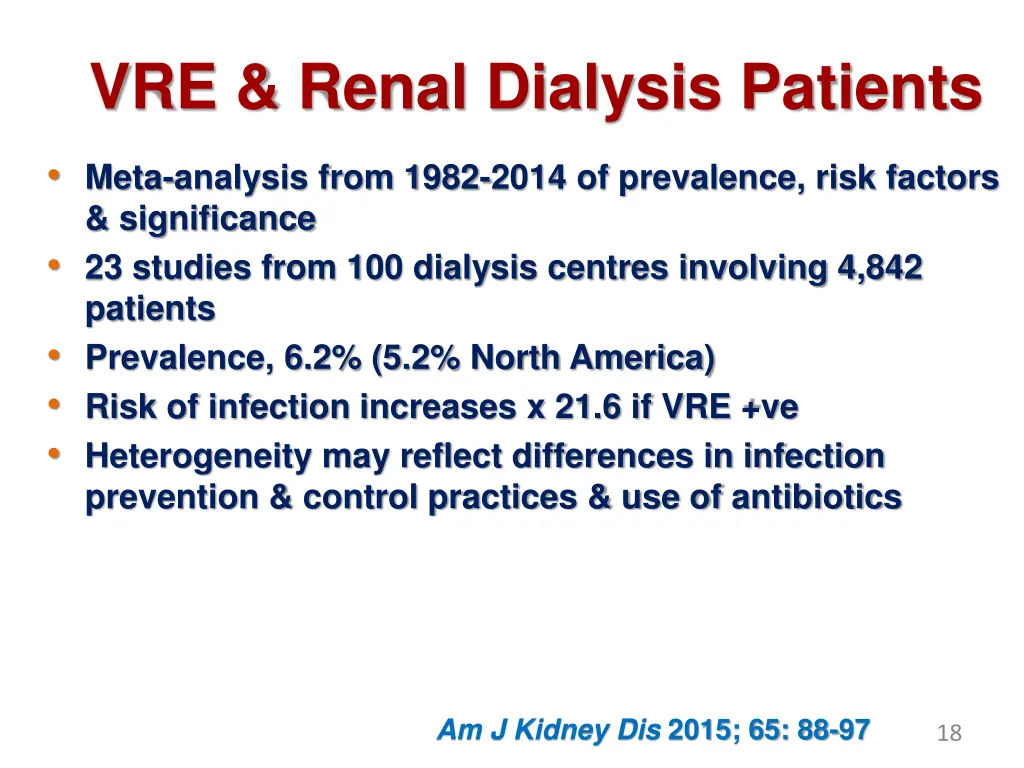 vre renal dialysis patients