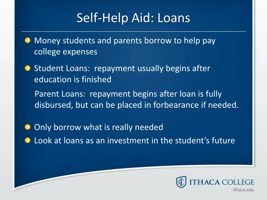 self help aid loans
