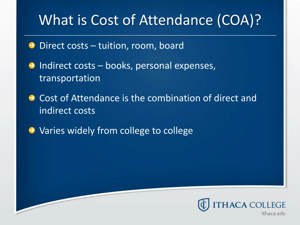 what is cost of attendance coa