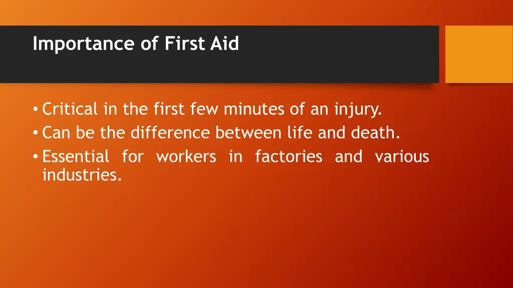 importance of first aid