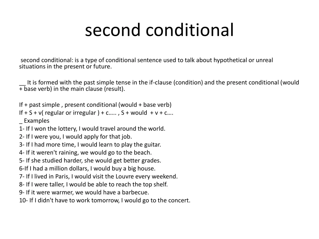 second conditional