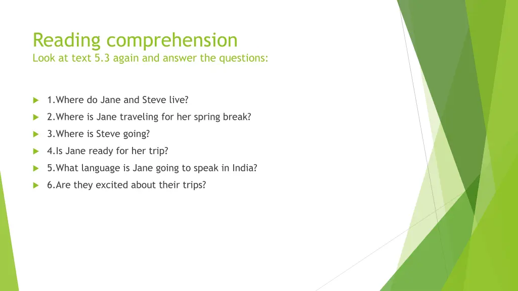 reading comprehension look at text 5 3 again