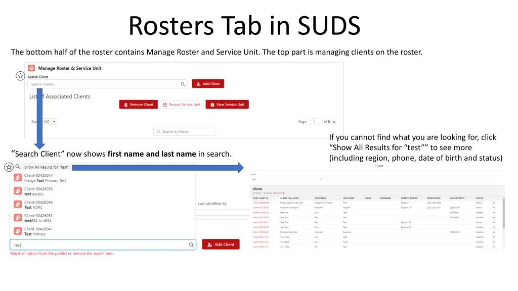 rosters tab in suds 1
