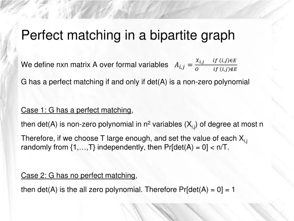 perfect matching in a bipartite graph 5