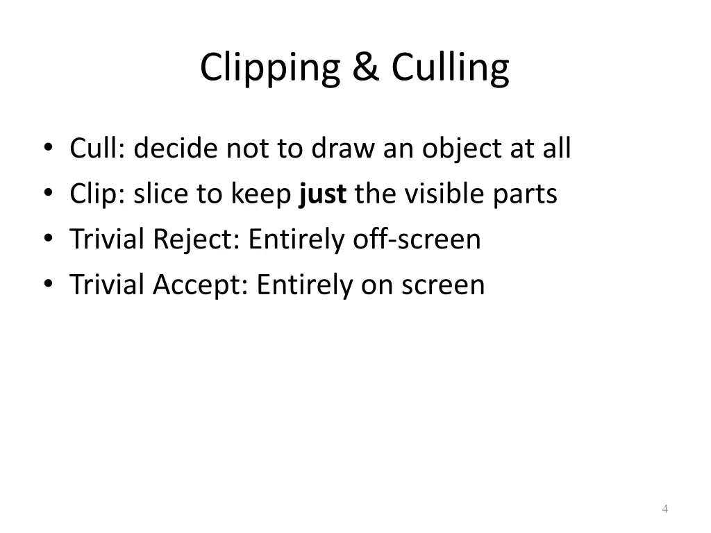 clipping culling