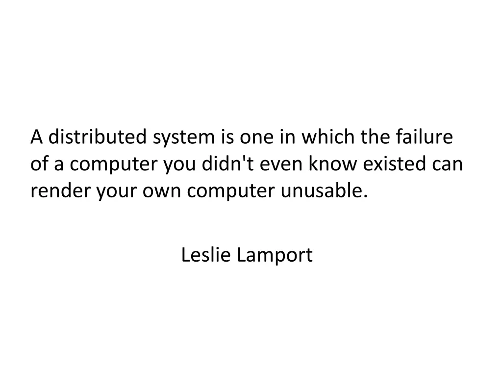 a distributed system is one in which the failure