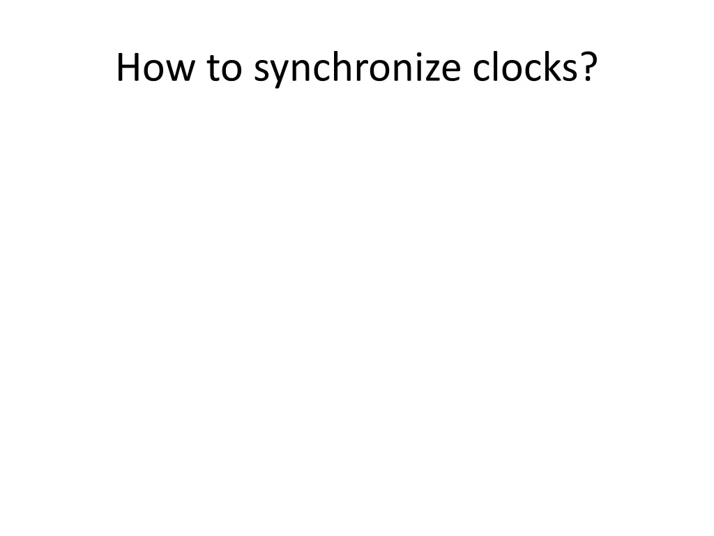 how to synchronize clocks