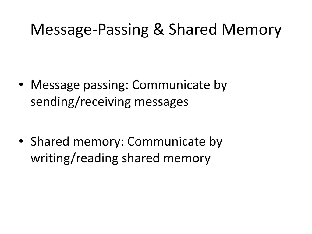 message passing shared memory
