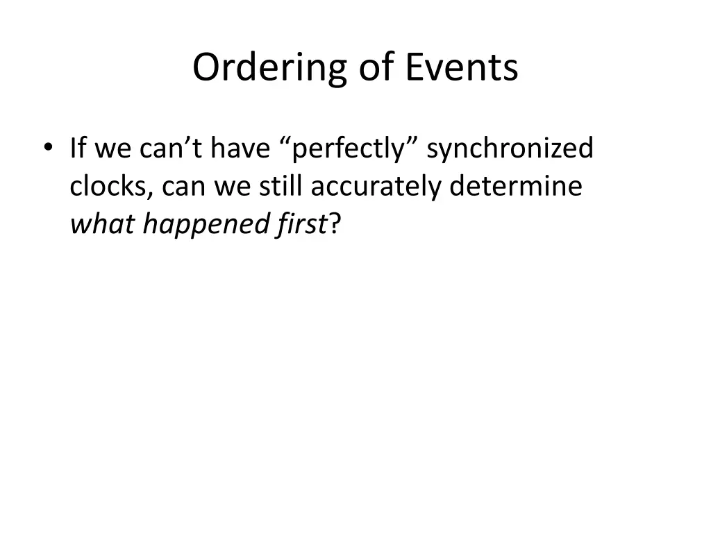 ordering of events