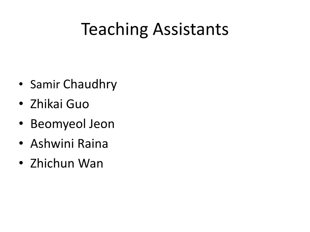 teaching assistants