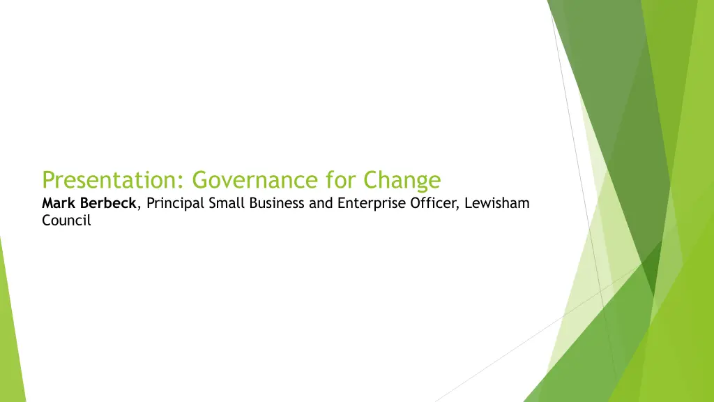 presentation governance for change mark berbeck