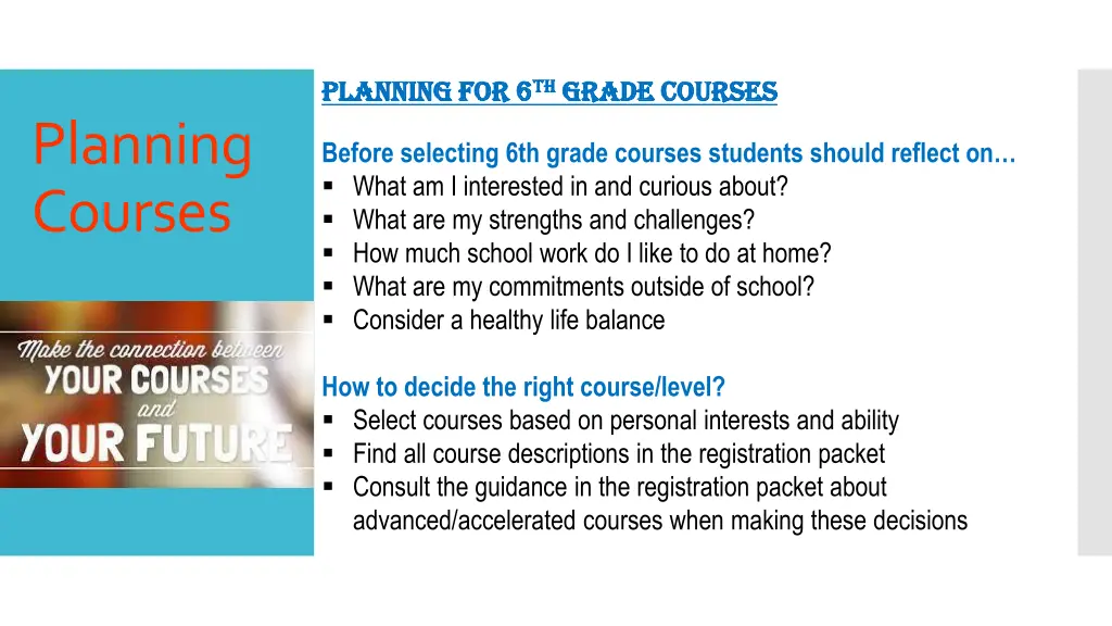 planning for 6 planning for 6 th