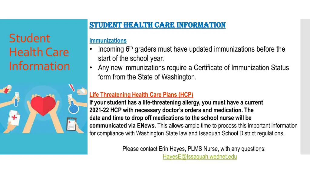 student health care information student health