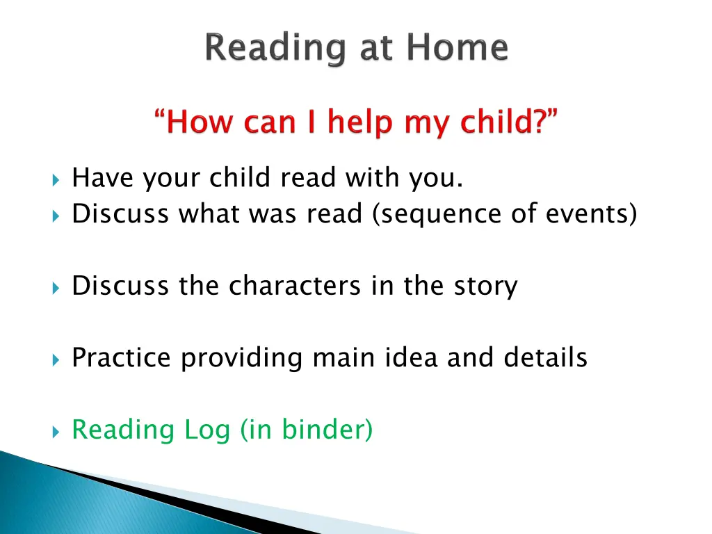 have your child read with you discuss what