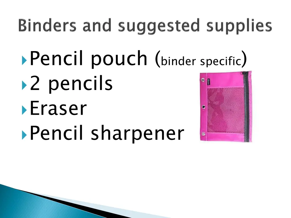 pencil pouch binder specific 2 pencils eraser