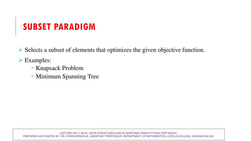 subset paradigm