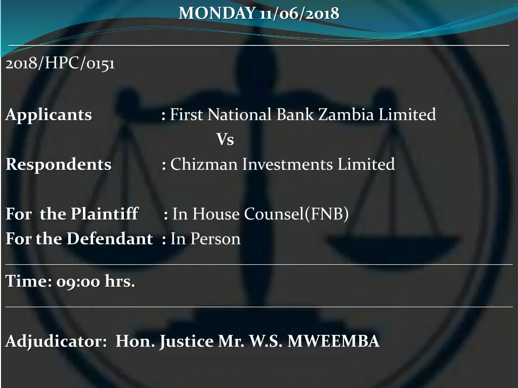 monday 11 06 2018