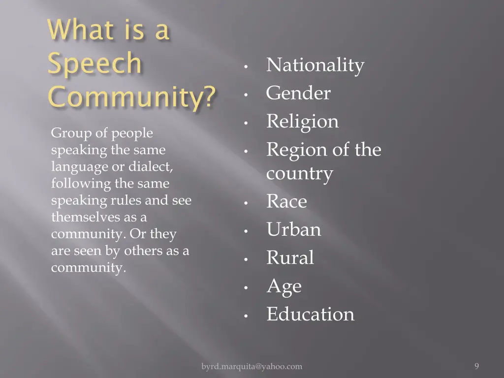 what is a speech community