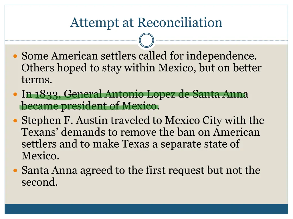 attempt at reconciliation