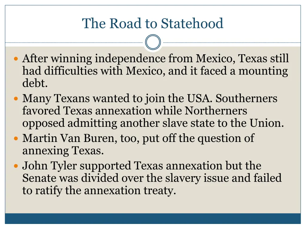 the road to statehood