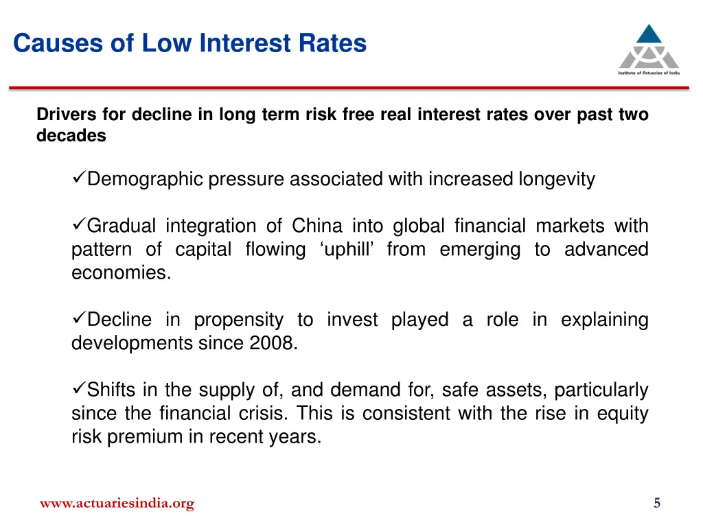 causes of low interest rates