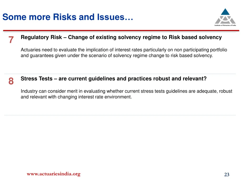 some more risks and issues