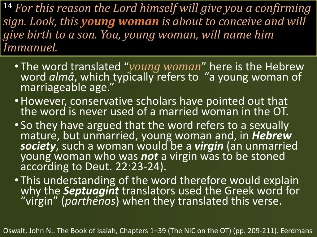 14 for this reason the lord himself will give 2