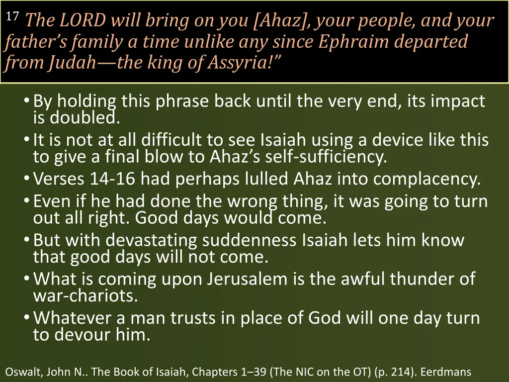 17 the lord will bring on you ahaz your people