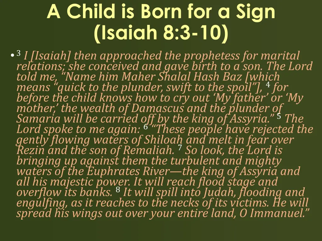 a child is born for a sign isaiah