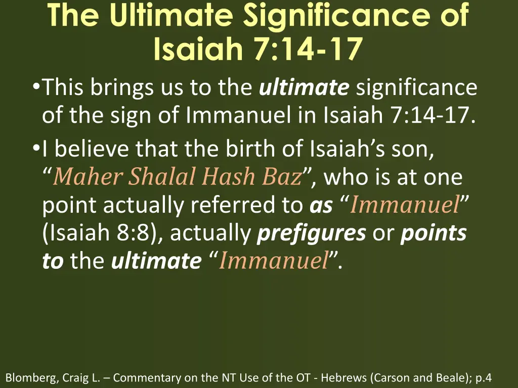 the ultimate significance of isaiah 7 14 17 this