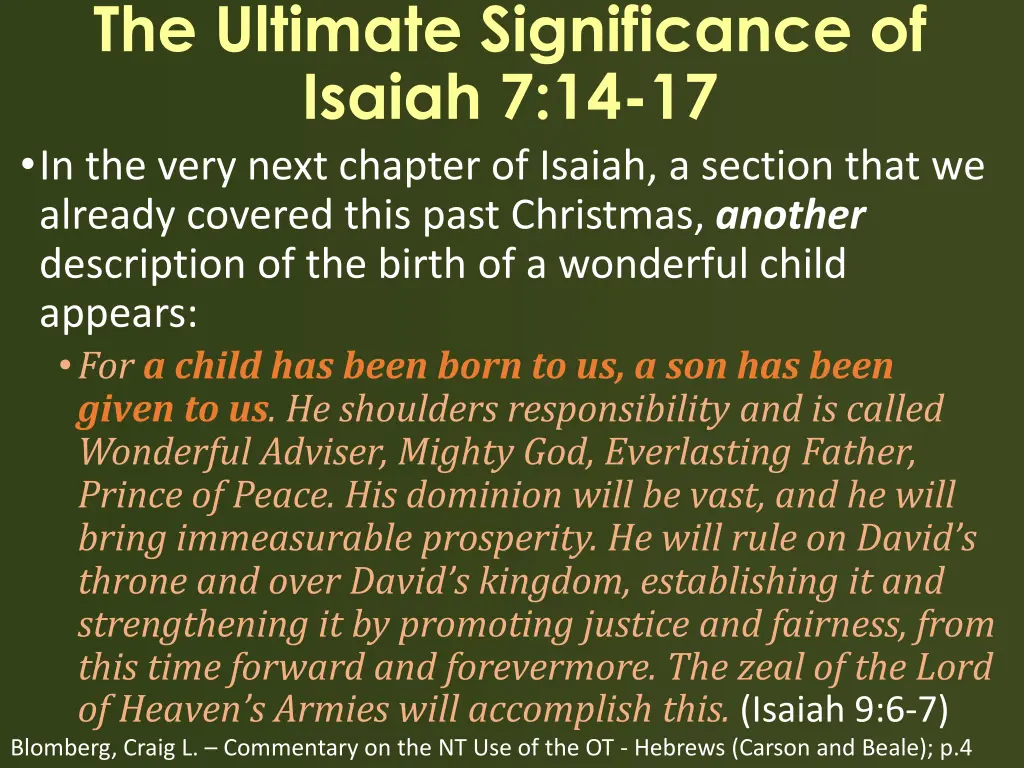 the ultimate significance of isaiah