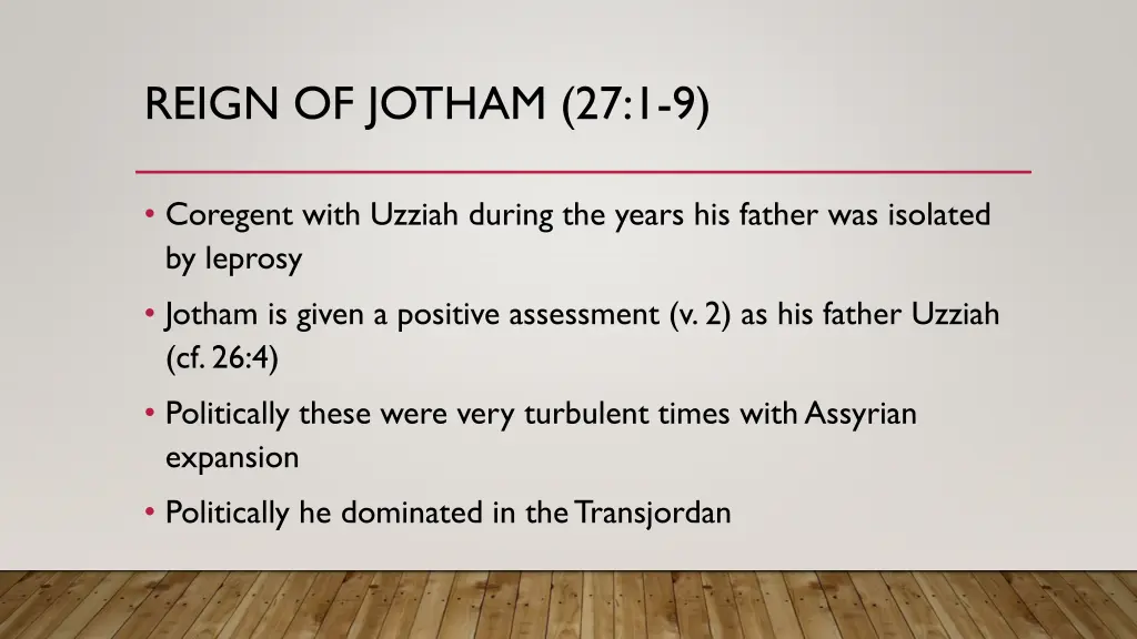 reign of jotham 27 1 9