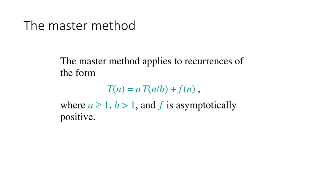 the master method