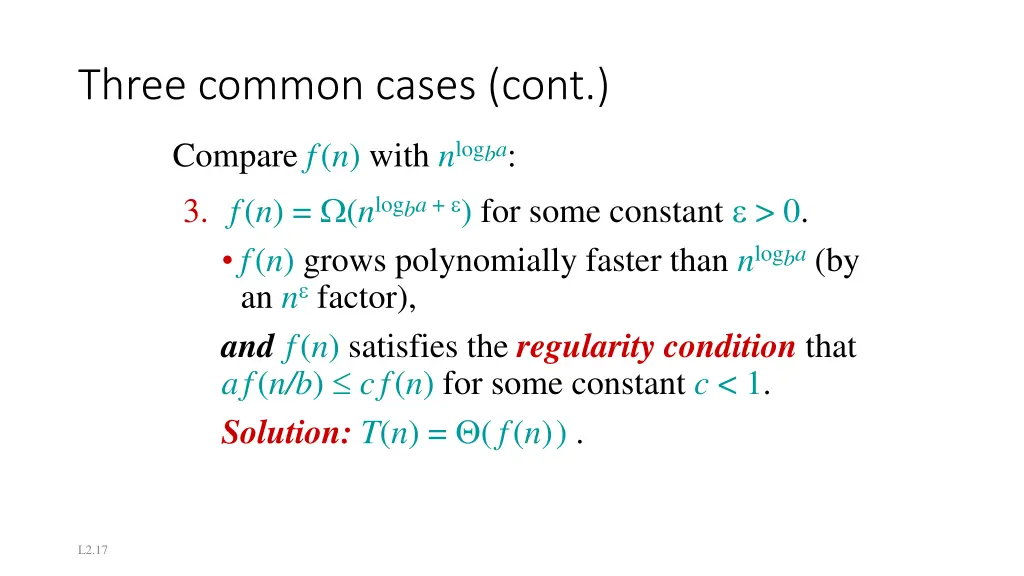 three common cases cont